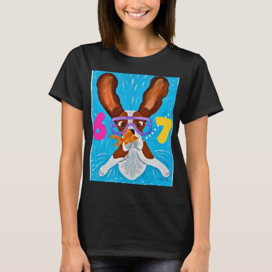 6 7 Basset Hound Underwater with fish shirt (Voorkant)