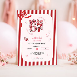 6 7 Birthday for Girls, Pink Kids 7th Birthday Kaart