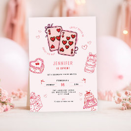 6 7 Birthday for Girls, Pink Six Seven Kids Party  Kaart