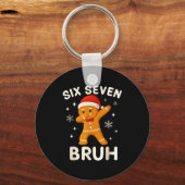 6 7 Bruh Christmas Gingerbread 67 Brainrot Boys Fu Sleutelhanger (Voorkant)