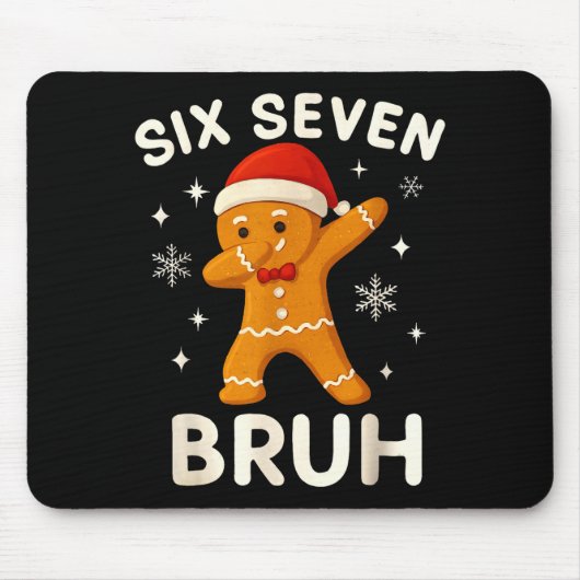 6 7 Bruh Kerst Gingerbread 67 Brainrot Jongens Fu Muismat (Voorkant)
