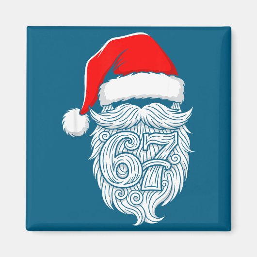 6 7 Christmas 67 Santa Six Seven Christmas Boys Te Magneet (Voorkant)