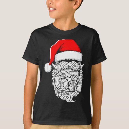 6 7 Christmas 67 Santa Six Seven Christmas Boys Te T-shirt (Voorkant)