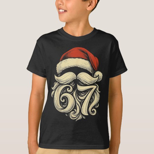 6 7 Christmas 67 Santa Six Seven Christmas Boys Te T-shirt (Voorkant)
