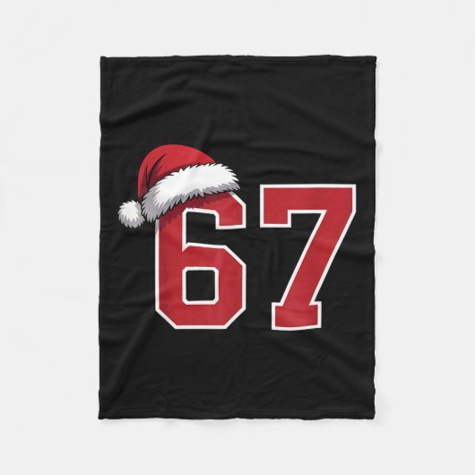 6 7 Christmas 67 Santa Six Seven Funny Christmas B Fleece Deken (Voorkant)