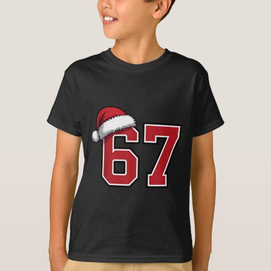 6 7 Christmas 67 Santa Six Seven Funny Christmas B T-shirt (Voorkant)