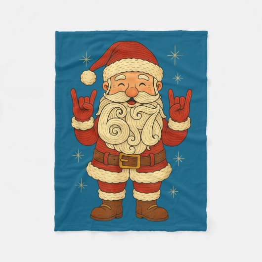 6 7 Christmas 67 Santa Six Seven Funny Meme Boys T Fleece Deken (Voorkant)