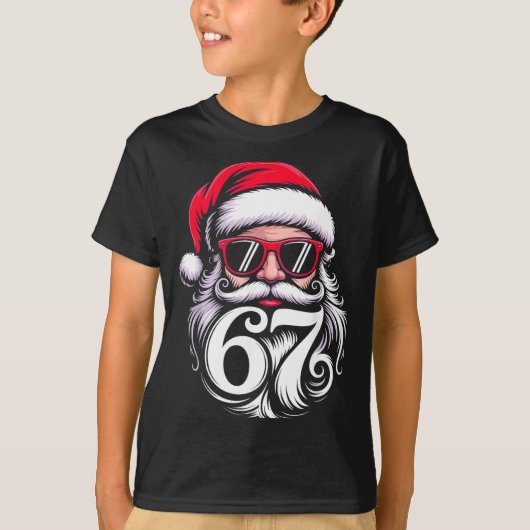 6 7 Christmas 67 Santa Six Seven  T-shirt (Voorkant)