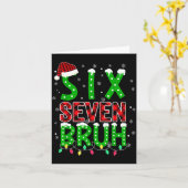 6 7 Christmas Bruh Six Seven Xmas 67 Merry Christm Kaart (Gele Bloem)