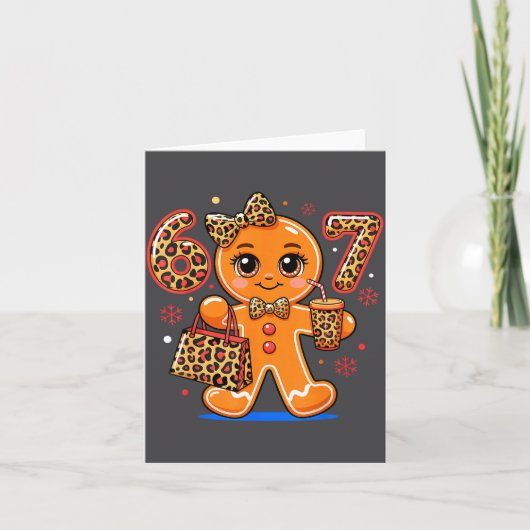 6 7 Christmas Leopard Gingerbread  Kaart (Voorkant)