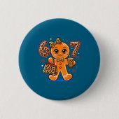 6 7 Christmas Leopard Gingerbread  Ronde Button 5,7 Cm (Voorkant)
