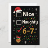 6-7 Christmas Naughty or Nice Meme Feestdagenkaart (Voorkant / Achterkant)