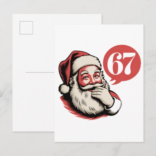 6 7 Christmas Six Seven Brainrot Santa Claus Uitnodiging Briefkaart (Voorkant / Achterkant)