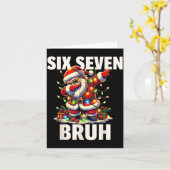 6 7 Christmas Six Seven Bruh Funny Christmas 67 Me Kaart (Gele Bloem)