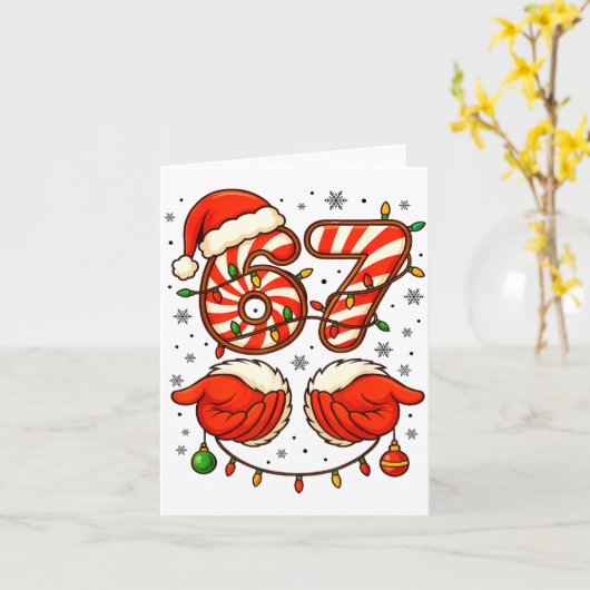 6-7 Christmas Squad Funny 67 Six Seven Meme Xmas 6 Kaart (Gele Bloem)