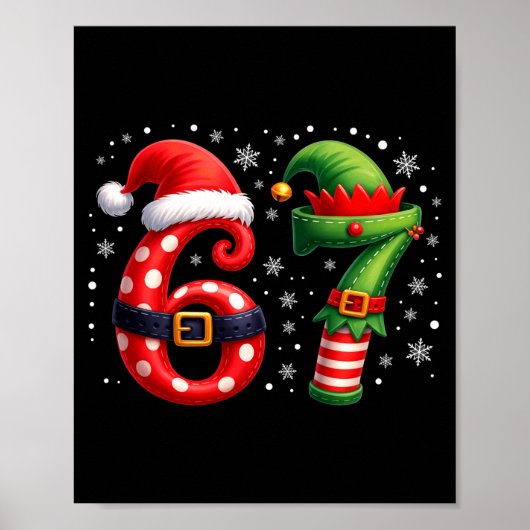 6-7 Christmas Squad Funny 67 Six Seven Meme Xmas 6 Poster (Voorkant)