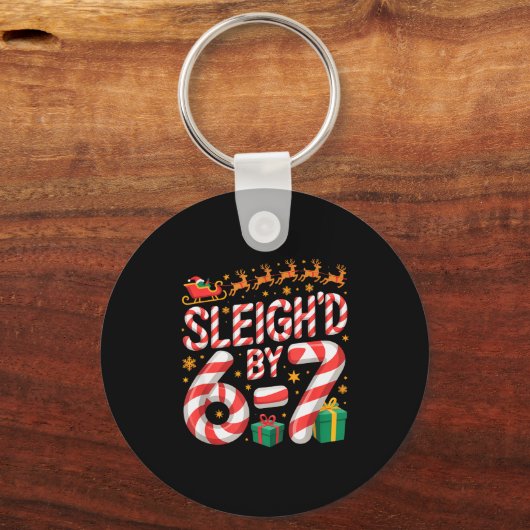 6-7 Christmas Ugly Sweater Six Seven Xmas 67 Meme Sleutelhanger (Voorkant)