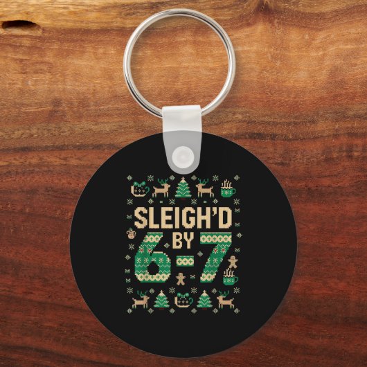 6-7 Christmas Ugly Sweater Six Seven Xmas 67 Meme  Sleutelhanger (Voorkant)