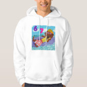 6 7 Dachshund beach bum on float Hoodie (Voorkant)