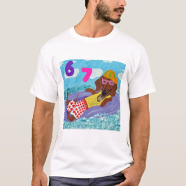 6 7 Dachshund beach bum on float T-shirt