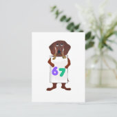 6 7 Dachshund doggie with funny sign card Briefkaart (Staand voorkant)