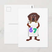 6 7 Dachshund doggie with funny sign card Briefkaart (Voorkant / Achterkant)