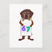 6 7 Dachshund doggie with funny sign card Briefkaart (Voorkant)