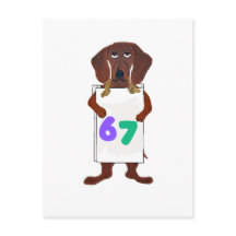 6 7 Dachshund doggie with funny sign card