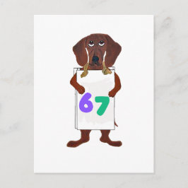 6 7 Dachshund doggie with funny sign card Briefkaart