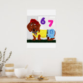 6 7 Dachshund in funny clothes  Poster (Keuken)