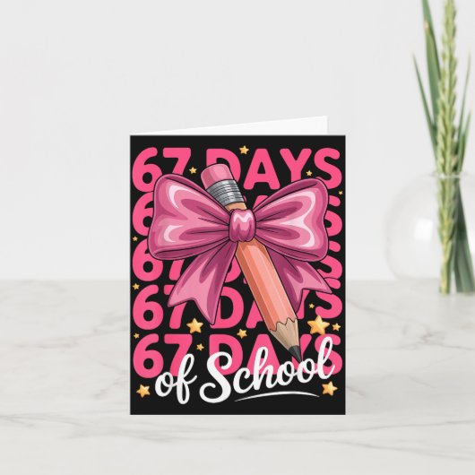 6 7 Days Of School Girls Coquette Bow Cute Funny S Kaart (Voorkant)