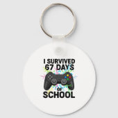 6 7 Days Of School Meme Funny Video Game Control T Sleutelhanger (Voorkant)
