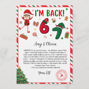 6 7 elf arrival letter - funny elf letter - 67  kaart