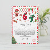 6 7 elf goodbye letter - funny elf letter - 67 kaart (Staand voorkant)