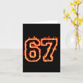 6-7 Fire Meme Flame Cool Six-seven Funny 67 Gen Z  Kaart (Gele Bloem)