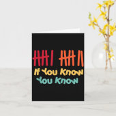 6 7 Funny If You Know You Know Tally Marks Six Sev Kaart (Gele Bloem)