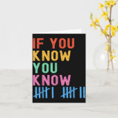 6 7 Funny If You Know You Know Tally Marks Six Sev Kaart (Gele Bloem)