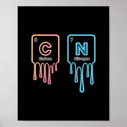 6 7 Funny Science Chemistry Teacher Periodic Table Poster (Voorkant)