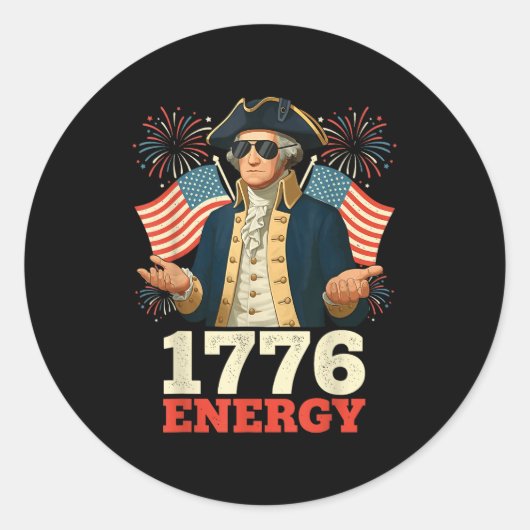 6-7 George Washington Six Seven Meme Funny 4th Of  Ronde Sticker (Voorkant)