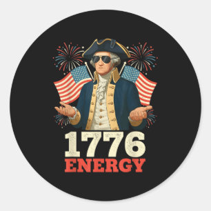 6-7 George Washington Zes Zeven Meme Grappig 4 Jul Ronde Sticker