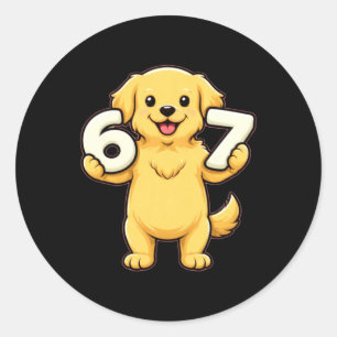 6 7 Goud Retriever Hond Wiskunde Docent Ronde Sticker