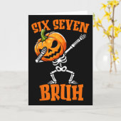 6 7 Halloween 67 Meme Zes Zeven Dabben Gen Alpha Kaart (Gele Bloem)