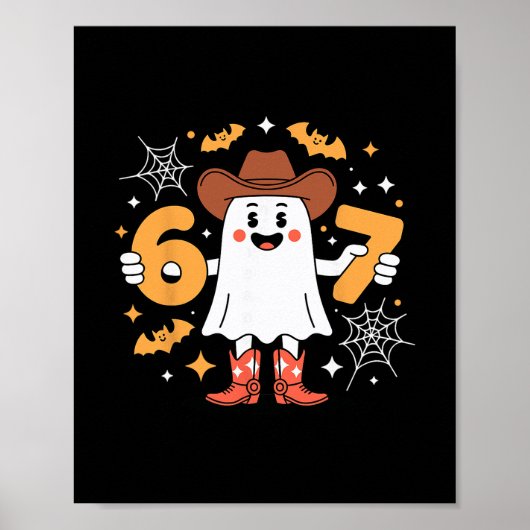 6 7 Halloween Geest 67 Meme Gen Alpha Zes Zeven Poster (Voorkant)