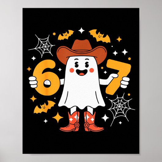 6 7 Halloween Geest 67 Meme Gen Alpha Zes Zeven Poster (Voorkant)