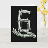 6 7 Halloween skelet Grappig 67 Meme Gen Alpha Zes Kaart (Gele Bloem)