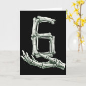 6 7 Halloween Skelet Grappig 67 Meme Gen Alpha Zes Kaart (Gele Bloem)