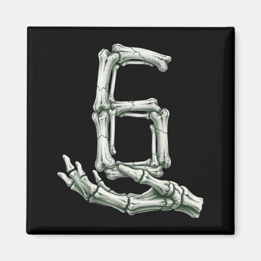 6 7 Halloween Skelet Grappig 67 Meme Gen Alpha Zes Magneet (Voorkant)