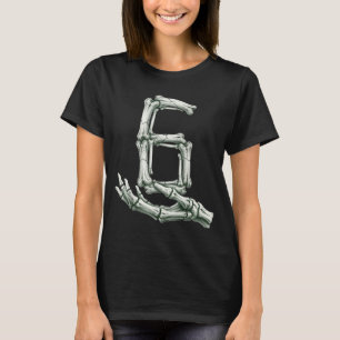 6 7 Halloween skelet Grappig 67 Meme Gen Alpha Zes T-shirt