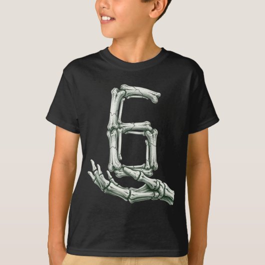 6 7 Halloween skelet Grappig 67 Meme Gen Alpha Zes T-shirt (Voorkant)