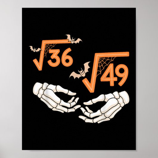 6 7 Halloween Wiskunde Vierkantswortel 67 Meme Gen Poster (Voorkant)